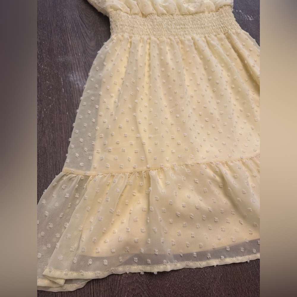 ALTARD STATE BUTTER YELLOW RUFFLE ADJUSTABLE STRAP DRESS - Size Medium SKU:69 - Picture 2 of 6